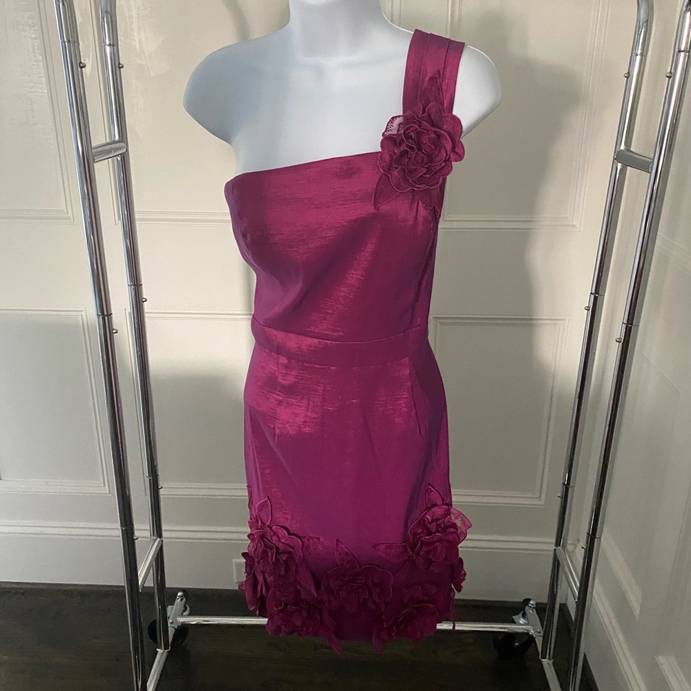 Carolyn Taylor Fuchsia One-Shoulder Dress